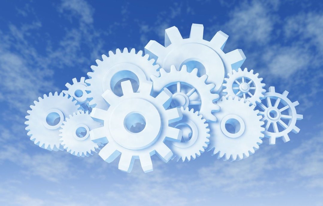 web service depicted by gears in a cloud